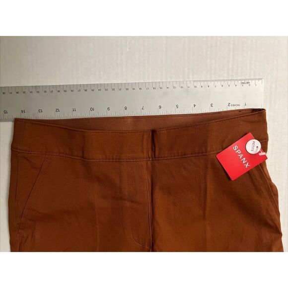 Spanx 20365Q Sz M PetiteOn the Go Slim Straight Ankle Pant Rust Bronze Glow - Picture 11 of 14
